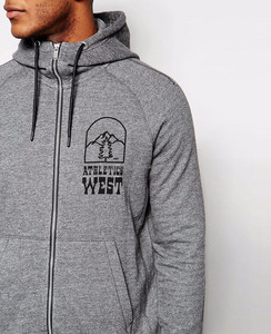 Vente en gros de sweats à capuche en coton uni pour hommes, fermeture éclair contrastée imperméable, logo personnalisé OEM, streetwear d'hiver - Product Image 3