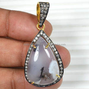 Colgante de oro de circonia cúbica con forma de diamante, joyería fina hecha a mano - Product Image 2