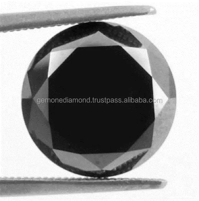 Diamantes negros naturales de tamaño de 1,00 quilates Corte brillante redondo para anillo de compromiso de diamantes, pendiente, precio de diamante negro por quilate
