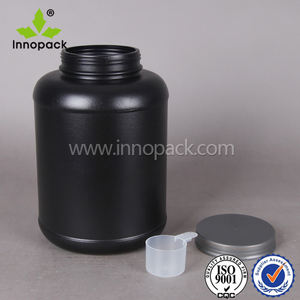 Pot noir pour animaux de compagnie de 5 L avec bouchon à vis en forme de cylindre écologique pour poudre de protéines et aliments en conserve - Product Image 4