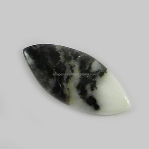 Jaspe cebra natural, calidad AA, 9x21 mm, corte marquesa, cabujón blanco y negro, 1.28 g, piedras sueltas para la fabricación de joyas IG0119 - Product Image 4