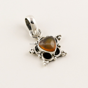 Colgante de joyería de boda de Plata de Ley 925 antigua, piedra preciosa de ópalo Natural, ajuste de bisel de fabricante directo, dijes de plata 925 - Product Image 1