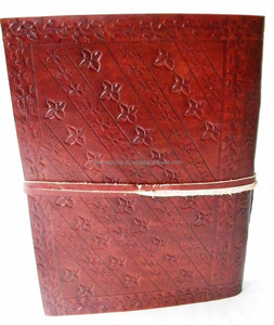 สมุดโน๊ตหนังแบบวินเทจทำด้วยมือลายนูนรูปดอกไม้ทรงกลมพร้อมสายปิดสไตล์น่ารักสำหรับโรงเรียนใช้ส่วนตัว/ใช้งานแบบมืออาชีพ - Product Image 3