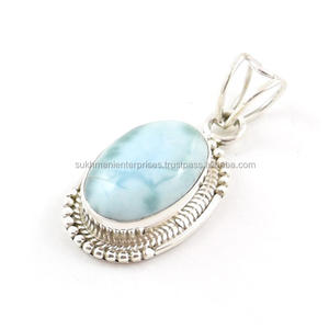 Colgante de plata de ley 925 Larimar para mujer, joyería de calidad superior - Product Image 3