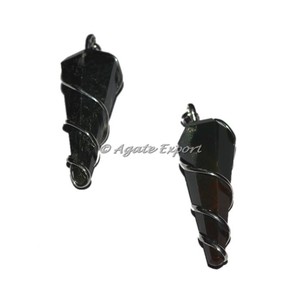 Pendentifs classiques en agate noire enroulés de fil avec placage or, cadeau unisexe pour femme, pour l'Induisme - Product Image 2