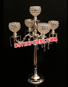 Piezas de centro de mesa de cristal para boda, pieza central de cristal de último diseño con soporte, configuración de decoración al por mayor de EE. UU. - Product Image 4