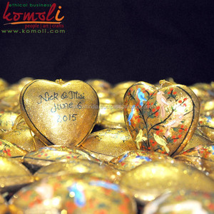 Papier écologique peint à la main, souvenir personnalisé, cadeau de mariage en forme de cœur - Product Image 3