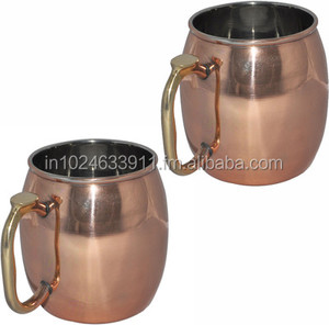 Tazas de Cerveza y Vodka de Cobre Puro Martillado con Asa de Latón, Tazas de Viaje de Acero Inoxidable para Regreso a Clases, Logotipo Personalizable - Product Image 6