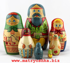 Repka Juego de Regalo de 7 Muñecas Rusas de Madera con Pinturas de Cuentos de Hadas de Repollo para Niños Entusiastas de la Literatura Infantil - Product Image 2