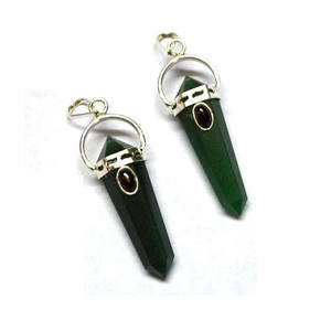 Colgantes de Jade verde de doble punto, venta al por mayor y proveedor de colgantes - Product Image 1