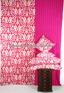 Ikat Kantha Bedspread Ikat 2 Pillow 2 <b>Cushion</b> <b>Cover</b> Set - Product Image 4
