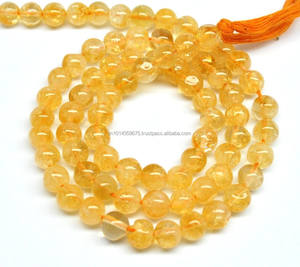 ลูกปัดควอทซ์ซิทรินสีเหลืองธรรมชาติหินอัญมณีราคาส่งหยาบ - Product Image 1