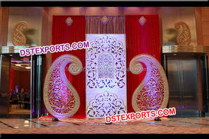 Jali-fondo de fibra para bodas, paneles de flores de tallado pesado, paredes de fondo, boda india, paneles de escenario de temática nocturna - Product Image 5