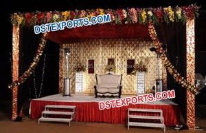 Panneaux muraux de mariage en cuir, unis, doré blanc, pour fêtes, fabrication - Product Image 6