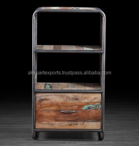 Aparador sólido de estilo industrial antiguo de lujo moderno, armario de comedor de Metal de vidrio reciclado para el hogar, cocina de Hotel - Product Image 4