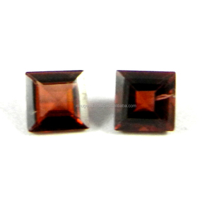 1 par de rojo granate natural de Mozambique 1,6 Cts corte cuadrado 5x5mm piedras preciosas sueltas para joyería IG2779 - Product Image 1