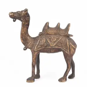 Handmade Decorative Indian Brass Bronze Camel Sculptures Figurine Statue Home Decoration Gift Items 17 x 19 cm SBG-289