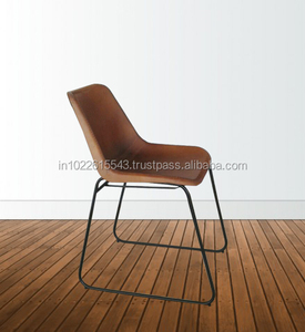 Modern Metal & Leather Adjustable Height <b>Dining</b> <b>Chair</b> for Home Office - Product Image 2