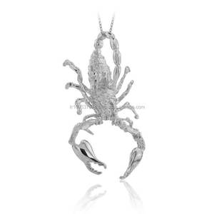 14K oro sólido Escorpio colgante horóscopo collar Animal collar joyería fina para mujeres hecho en Turquía - Product Image 3