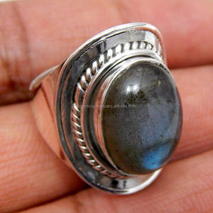 Elegant 925 Sterling Silver Classic <b>Labradorite</b> Gemstone Wedding <b>Ring</b> CMA Certified for Women's Parties and Anniversaries - Product Image 1