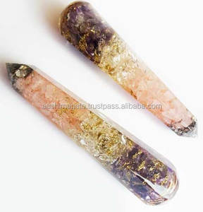 แท่งคริสตัลเรียบแท่งสำหรับนวดสปาโชคูเรียทำจากทองแดงเคลือบแอเมทิสต์สีกุหลาบพลอยแกะสลัก - Product Image 2