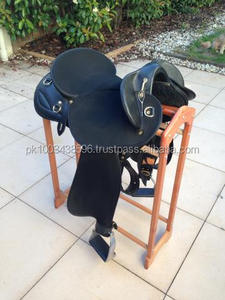 Selle en cuir tout usage western Treeless Endurance GP noir/marron pour cheval - Product Image 3