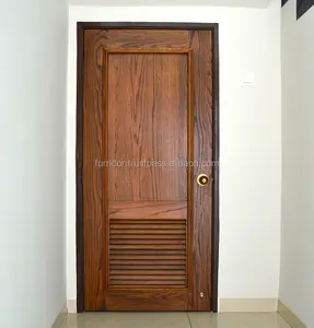 Malásia móveis de madeira fabricados vendedor puro sólido porta de madeira exterior porta balanço estilo aberto almofada-40