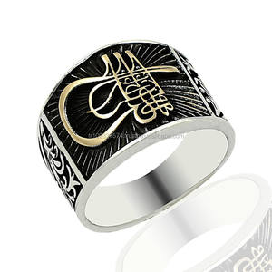 925K Sterling <b>Silver</b> Ottoman Tugra <b>Men</b> <b>Ring</b> - Product Image 1