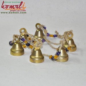 Single Long String of Mini Brass Cow <b>Bell</b> Custom Cow <b>Bells</b> of Many Designs Metal Craft Garden Ornaments - Product Image 3