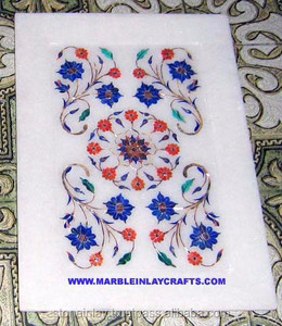 Plateau à incrustation en marbre, plaque Unique - Product Image 1