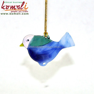 Ornements en verre soufflé transparent pour oiseaux suspendus, figurines d'animaux, ornements de noël en vrac décorations de noël - Product Image 4