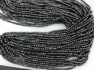 Prix d'usine en gros sur l'hématite naturelle perles de rondelle à facettes pierre noire perles en vrac - Product Image 4