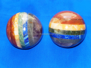 Dernières sphères collées Chakra à vendre | Nouvelles boules d'agate de guérison métaphysique Agae d'Inde - Product Image 2