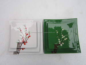 Set of three Flower Hand Painting Lacquer Trays Vietnam - Product Image 3