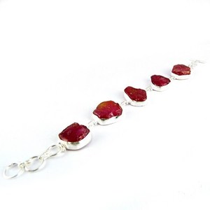 Elegante Pulsera Bohemia Cristiana con Rubí Rústico y Plata de Ley 925, Amuleto Indio, Certificada por Terceros, Regalo de Aniversario - Product Image 6