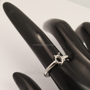 Anillo de Plata de Ley 925 Maciza, Único, Nuevo, Forma Ovalada de 6x8 mm, Cualquier Tamaño, Engaste Semi-Montado, Precio al por Mayor, Regalo para Mujer - Product Image 1