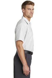 Red Kap Short Sleeve Striped Industrial Work Shirt - 65/35 Poly/cotton and 7 Buttons Including Button at Neck - Product Image 4