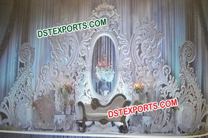 Dernières décorations de toile de fond de scène de mariage, panneaux muraux en fibre sculptée pour un décor de scène de mariage élégant, Royaume-Uni - Product Image 5