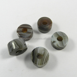 Sardonyx-Cuentas de neumáticos lisos de 14x8x5mm, cuentas de piedras preciosas de gran agujero, cuentas europeas para pulsera, IG0136 - Product Image 4