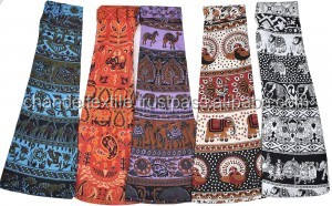 Falda Cruzada de Algodón Estilo Hippie Boho Gitano, Falda Cruzada con Estampado de Animales de Algodón Indio, Falda para la Playa, Falda para Fiestas, Estilo Bollywood - Product Image 5