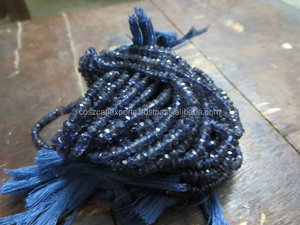 Cuentas Redondas Facetadas de Iolita Azul Natural de 3.50 mm, Hilo de 14 Pulgadas para la Fabricación de Joyas - Product Image 3