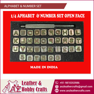 Face ouverte 1/4 \ "Alphabet en cuir et ensemble de chiffres recommandés par les outils de l'industrie - Product Image 2