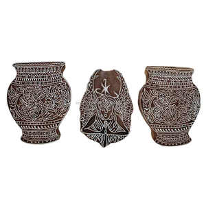 บล็อกไม้พิมพ์วินเทจผสมสำหรับการพิมพ์ผ้าใบบล็อกไม้การแสดง - Product Image 1