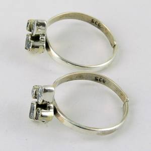 Magnifiques bagues d'orteils en argent Sterling 925 CZ blanc, bijoux en argent Sterling 925, export et fabricant - Product Image 5