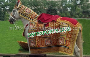 Costume de cheval Ghodi pour mariage indien avec howdah en velours, style moderne, design léger - Fabricants de couleurs et de tailles personnalisées - Product Image 6
