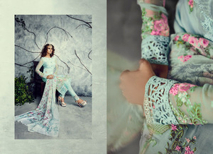 Robe Salwar Kameez de styliste, broderie lourde, Style indien et marocain, avec diamant, travail, grande taille - Product Image 4