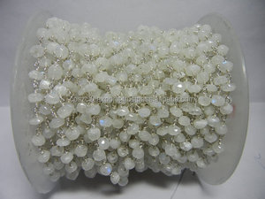 สายรุ้งมูนสโตนสีดำโรเดียมชุบลูกปัดโซ่-4-5มม. ทองที่เต็มไปด้วยเสน่ห์เครื่องประดับสำหรับทำเครื่องประดับลูกปัดขนาด - Product Image 6