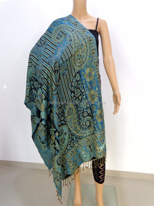 Wholesale Winter Fashion <b>Shawl</b> - Hand Woven Double Sided Pashmina <b>Shawl</b> Stoles Scarves Hijab - Designer Body <b>Wrap</b> Stoles Scarves - Product Image 5