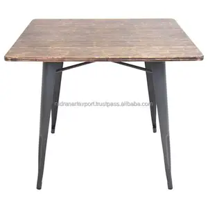 industrial & vintage Popular Home Furniture iron metal cello design square Indian design Folding dining table