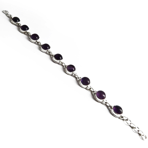 Pulsera de Plata de Ley 925 con Amatista Púrpura de Diseño Impresionante, Joyas Shri Ashapura, Joyería de Moda Bohemia Cristiana Unisex - Product Image 1